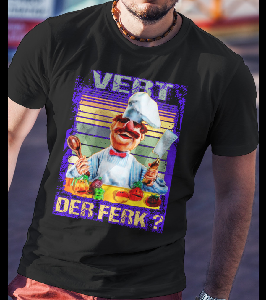 Vert Der Ferk Colorful Chef With Vegetables And Utensils T-Shirt