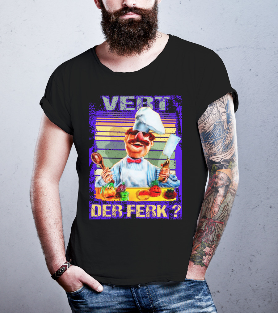 Vert Der Ferk Colorful Chef With Vegetables And Utensils T-Shirt