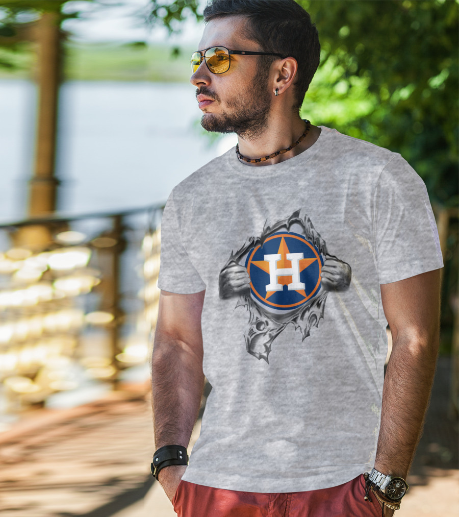 Houston Astros Breaking Through Steel T-Shirt