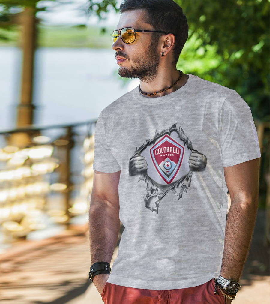 Colorado Rapids Badge With Strength Hands Gemel Symbol 96 Soccer T-Shirt