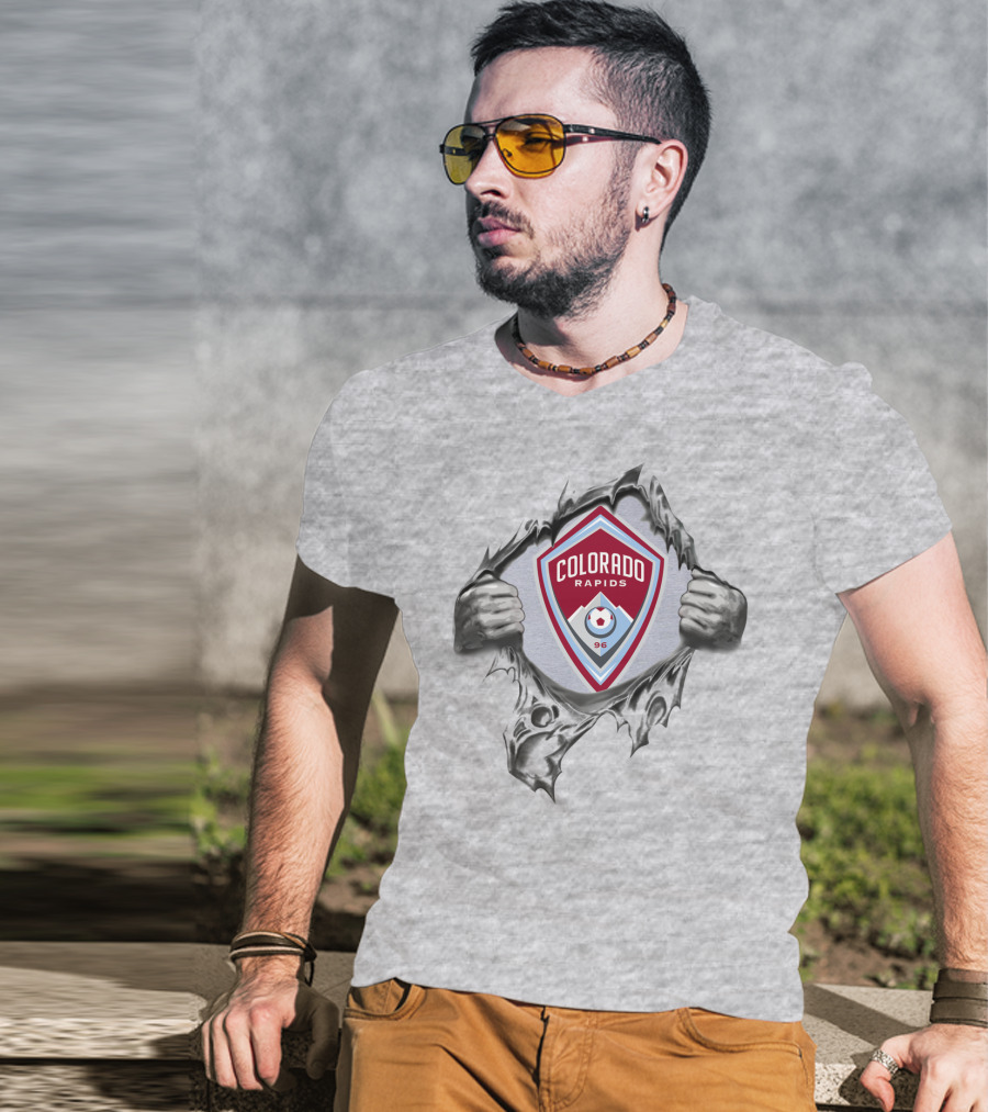 Colorado Rapids Badge With Strength Hands Gemel Symbol 96 Soccer T-Shirt