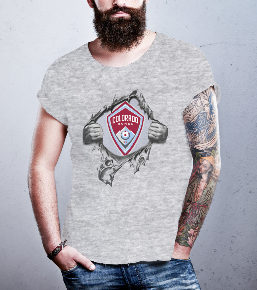 Colorado Rapids Badge With Strength Hands Gemel Symbol 96 Soccer T-Shirt