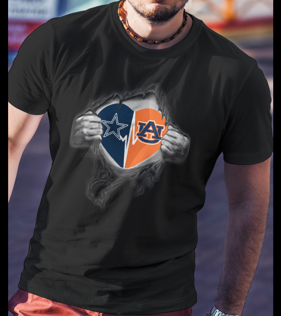 Cowboys Star Auburn Au Heart T-Shirt