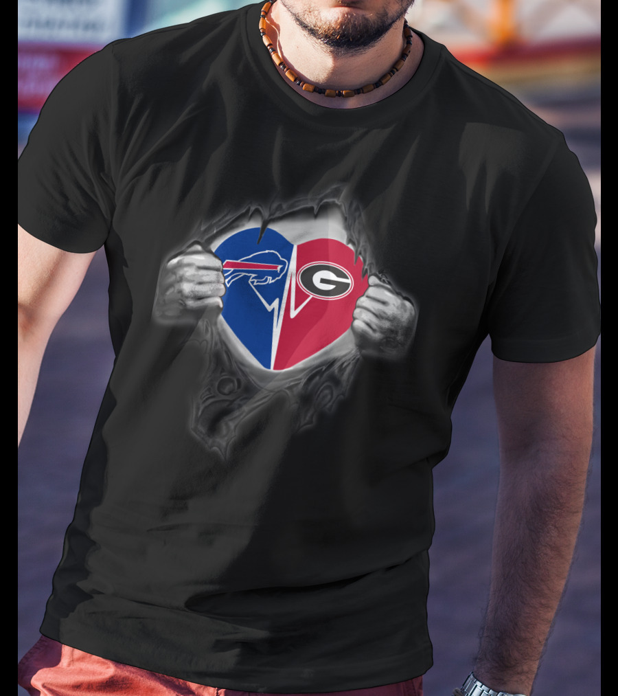 Buffalo Bills Georgia Bulldogs Heart T-Shirt