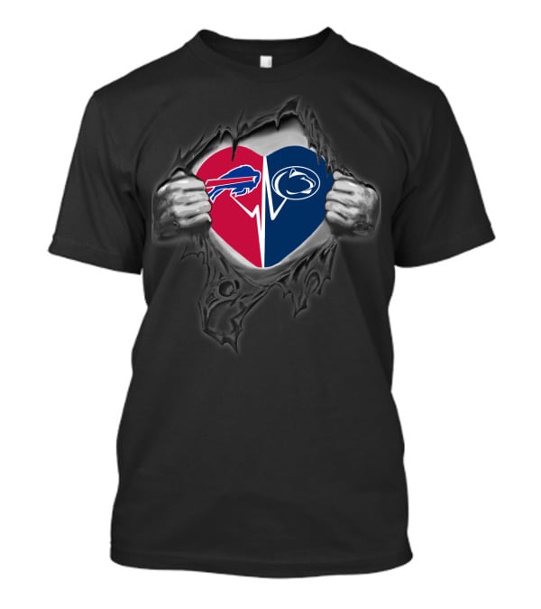 Buffalo Bills And Penn State Nittany Lions Heart T-Shirt