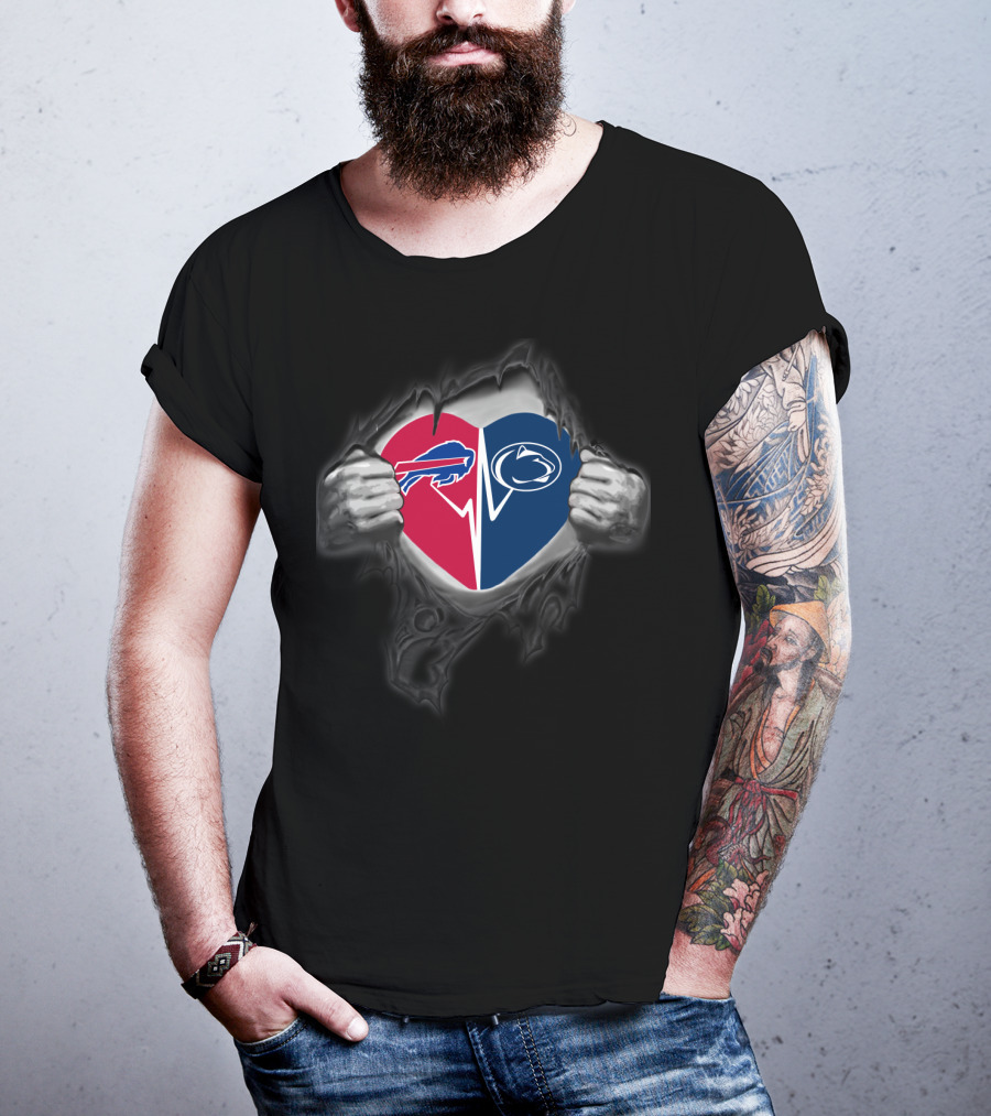 Buffalo Bills And Penn State Nittany Lions Heart T-Shirt