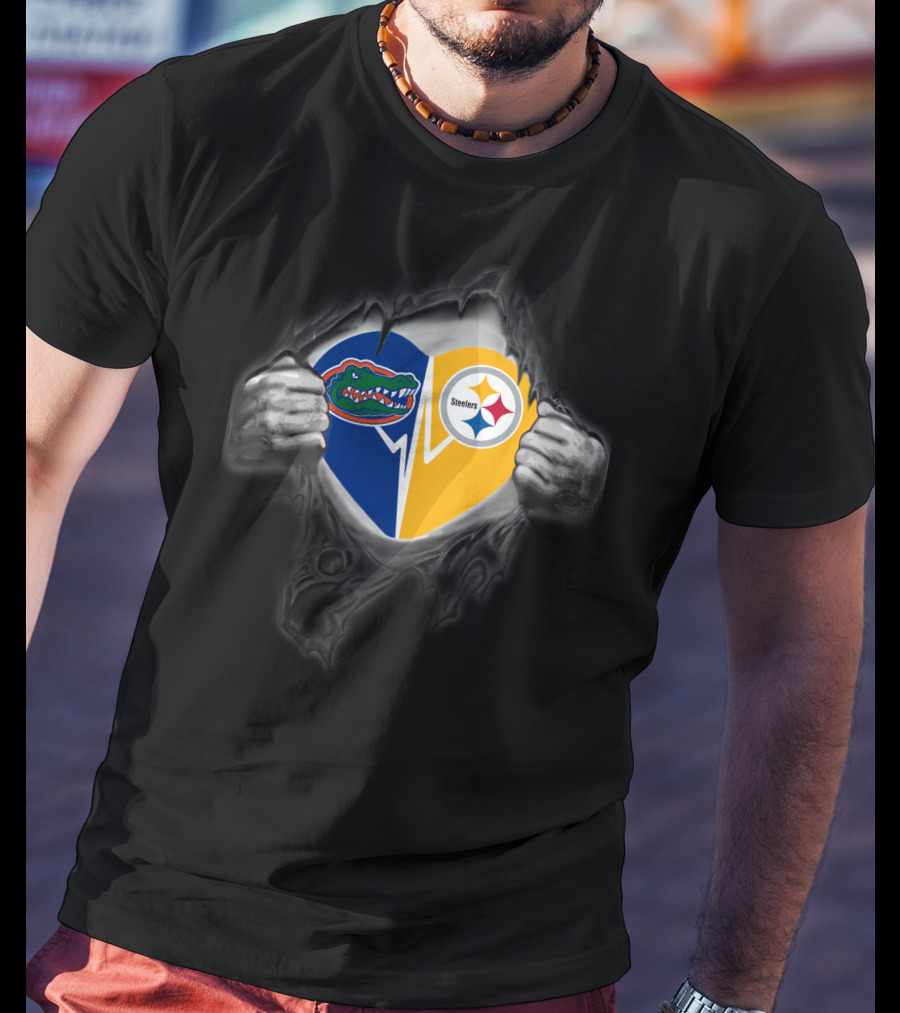 Steelers Gators Heart T-Shirt