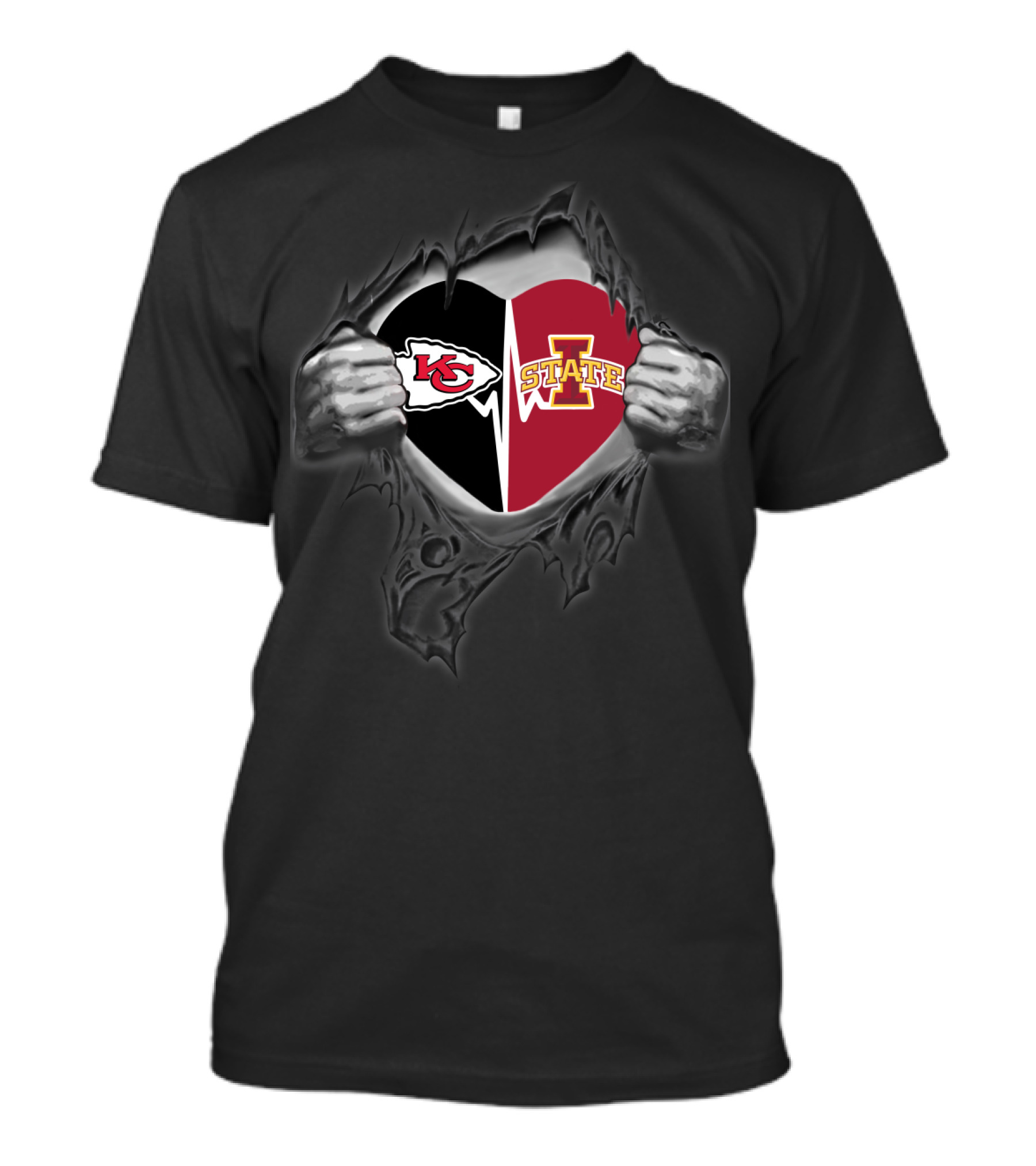 Kansas City Chiefs Heart Iowa State Cyclones Fan T-Shirt
