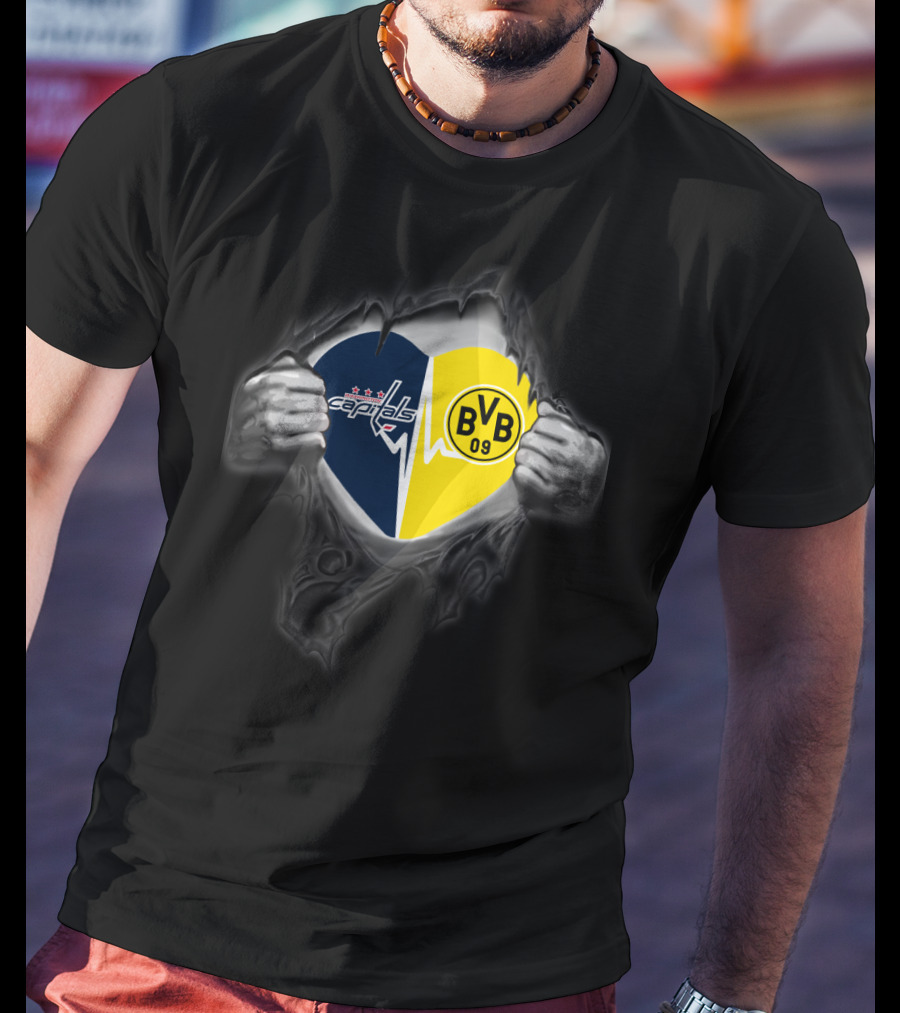 Capitals Heartbeat Bvb 09 Borussia Dortmund Fan T-Shirt