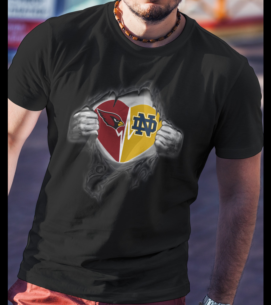Cardinals Notre Dame Heart Logo Fusion T-Shirt