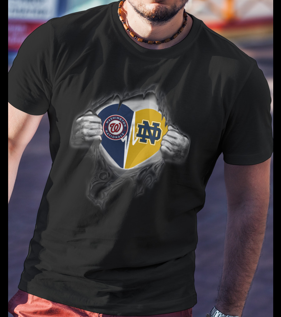 Washington Nationals Notre Dame Heart Combo T-Shirt