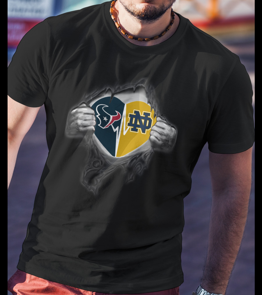 Houston Texans Notre Dame Heart T-Shirt