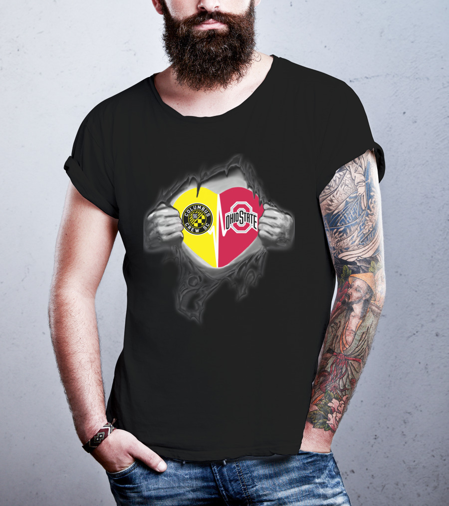 Columbus Crew Sc Ohio State Buckeyes Heart T-Shirt