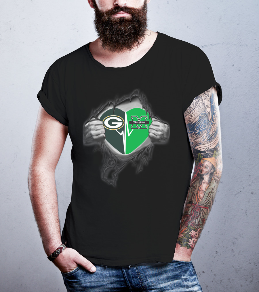 Packers Heartbeat Marshall Thundering Herd T-Shirt
