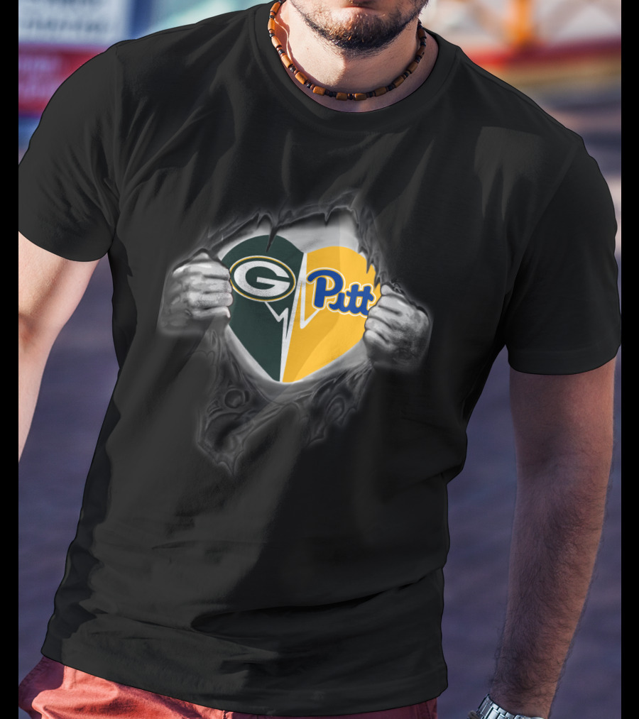 Packers Pitt Heart Tear T-Shirt