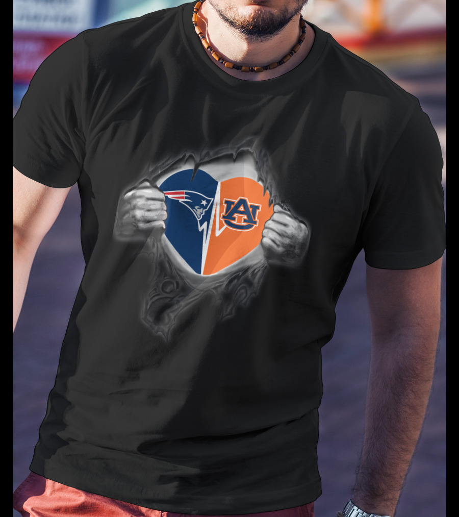 Patriots Auburn Heart Logo Fusion T-Shirt