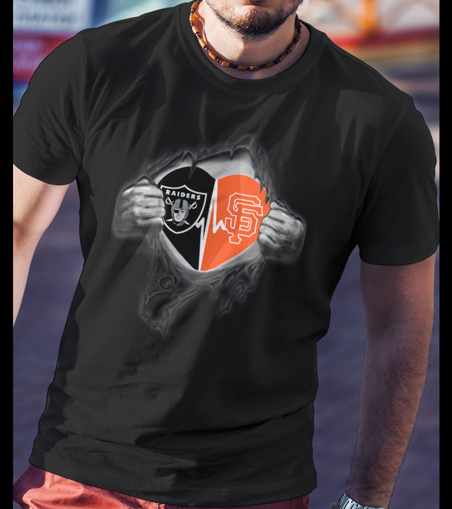 Raiders San Francisco Giants Heartbeat Fusion T-Shirt