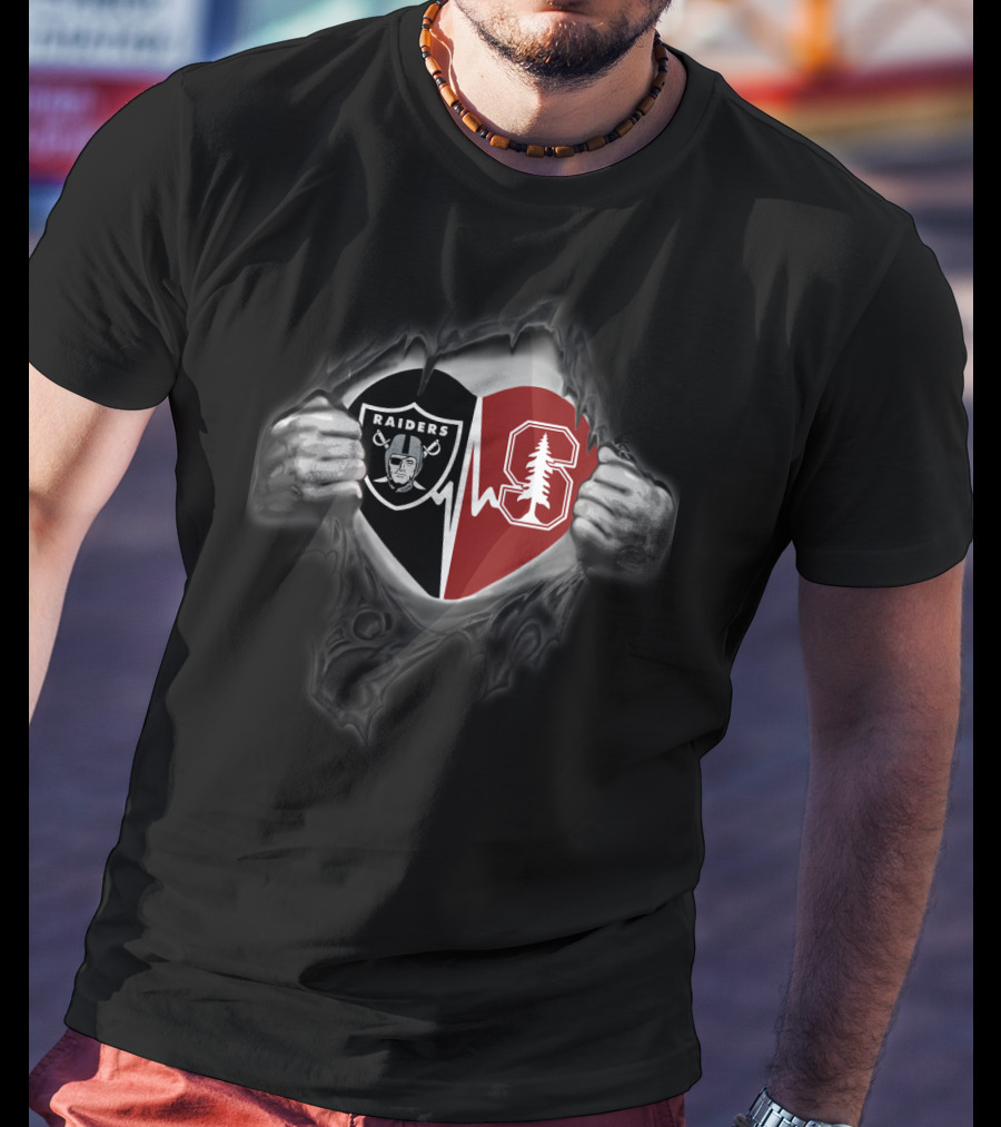 Raiders Heartbeat Stanford Cardinal Logo Fusion T-Shirt