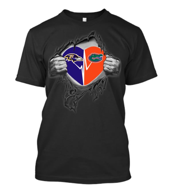 Ravens Heart Florida Gators Love T-Shirt