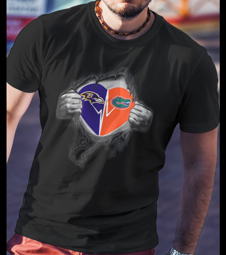 Ravens Heart Florida Gators Love T-Shirt