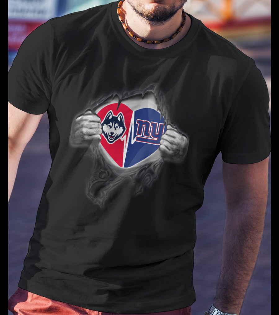 Giants Uconn Huskies Heart Logo Collaboration T-Shirt