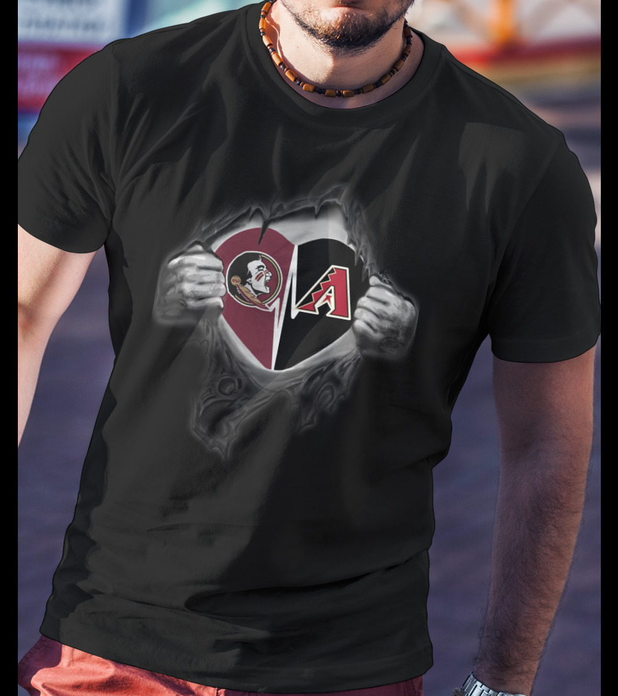 Seminoles Diamondbacks Heart T-Shirt