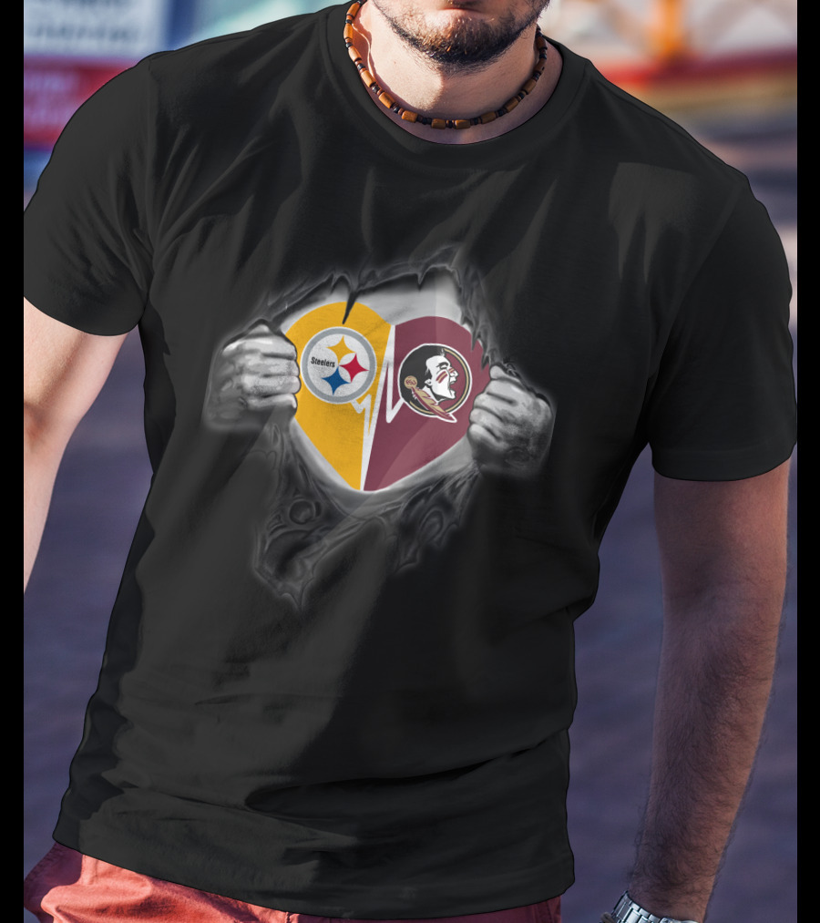 Seminoles Steelers Heart T-Shirt