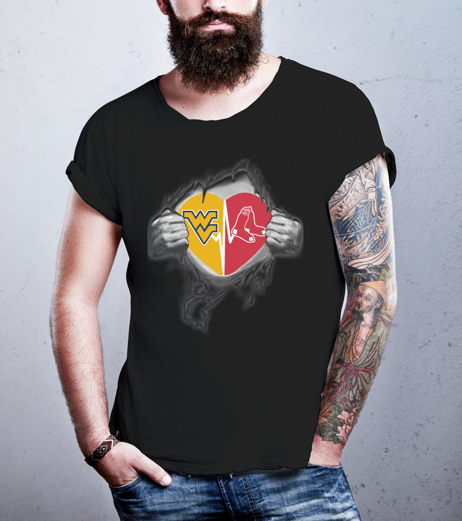 Red Sox Wvu Mountaineers Heart T-Shirt