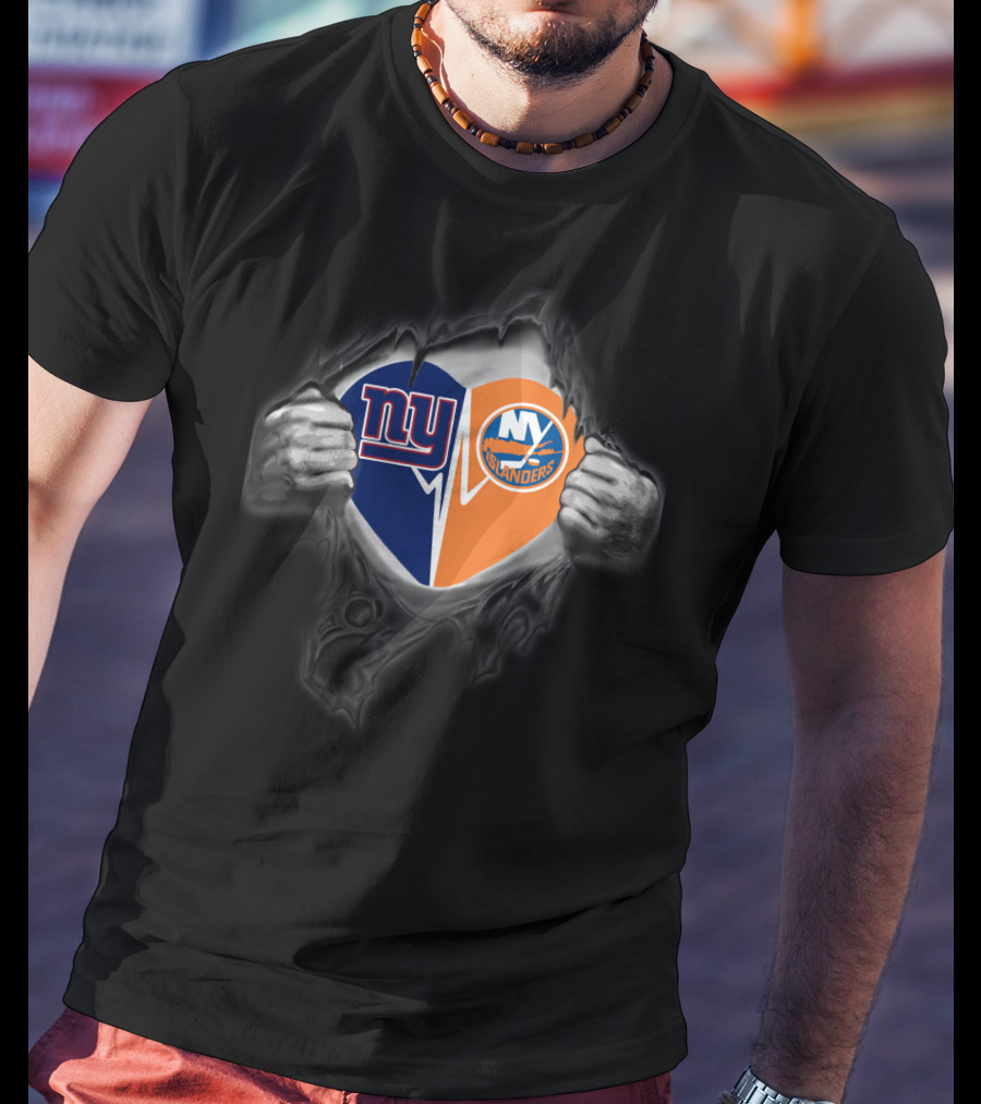 Ny Giants Ny Islanders Heart Pullover Fan T-Shirt