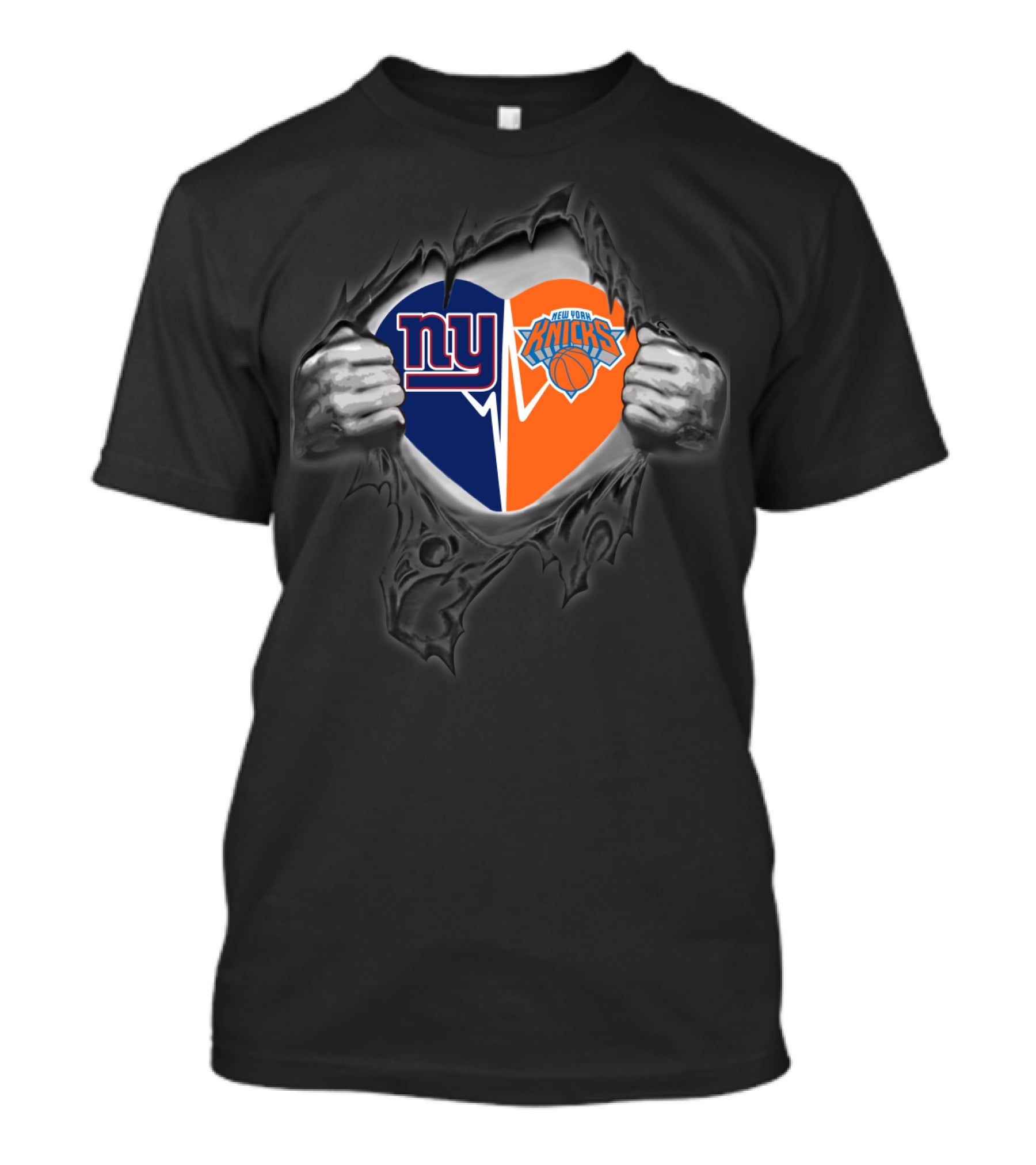 New York Giants New York Knicks Heart T-Shirt