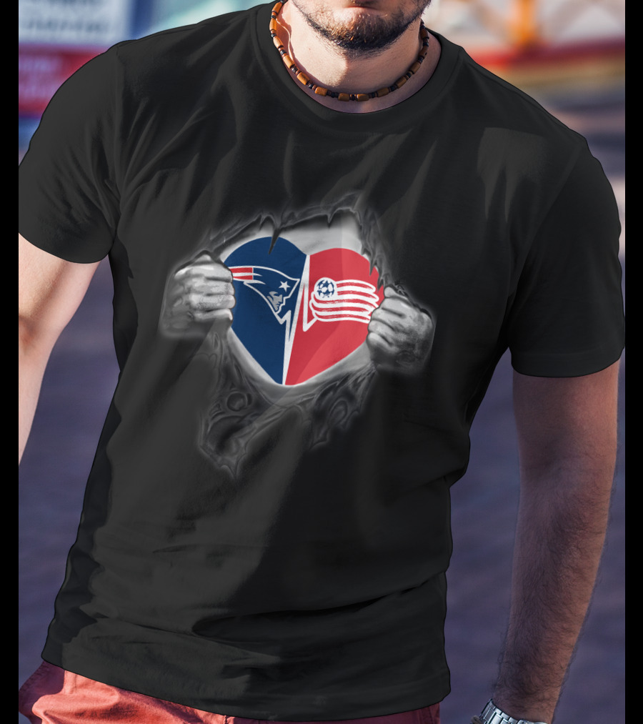 Patriots Revolution Heart Emblem With Torn T-Shirt