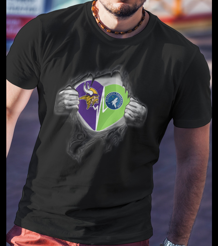 Minnesota Vikings Minnesota Timberwolves Heart T-Shirt