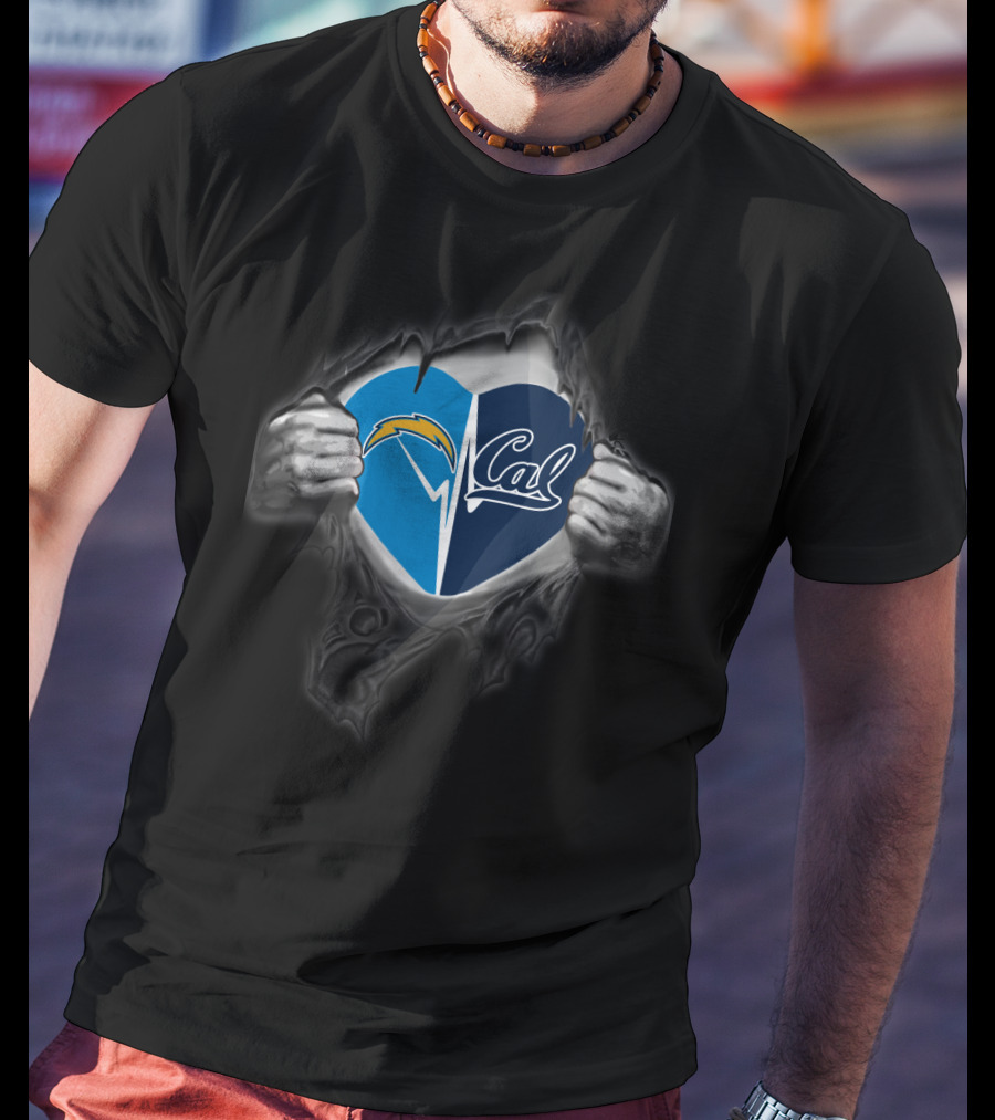 Chargers Cal Bears Heart T-Shirt