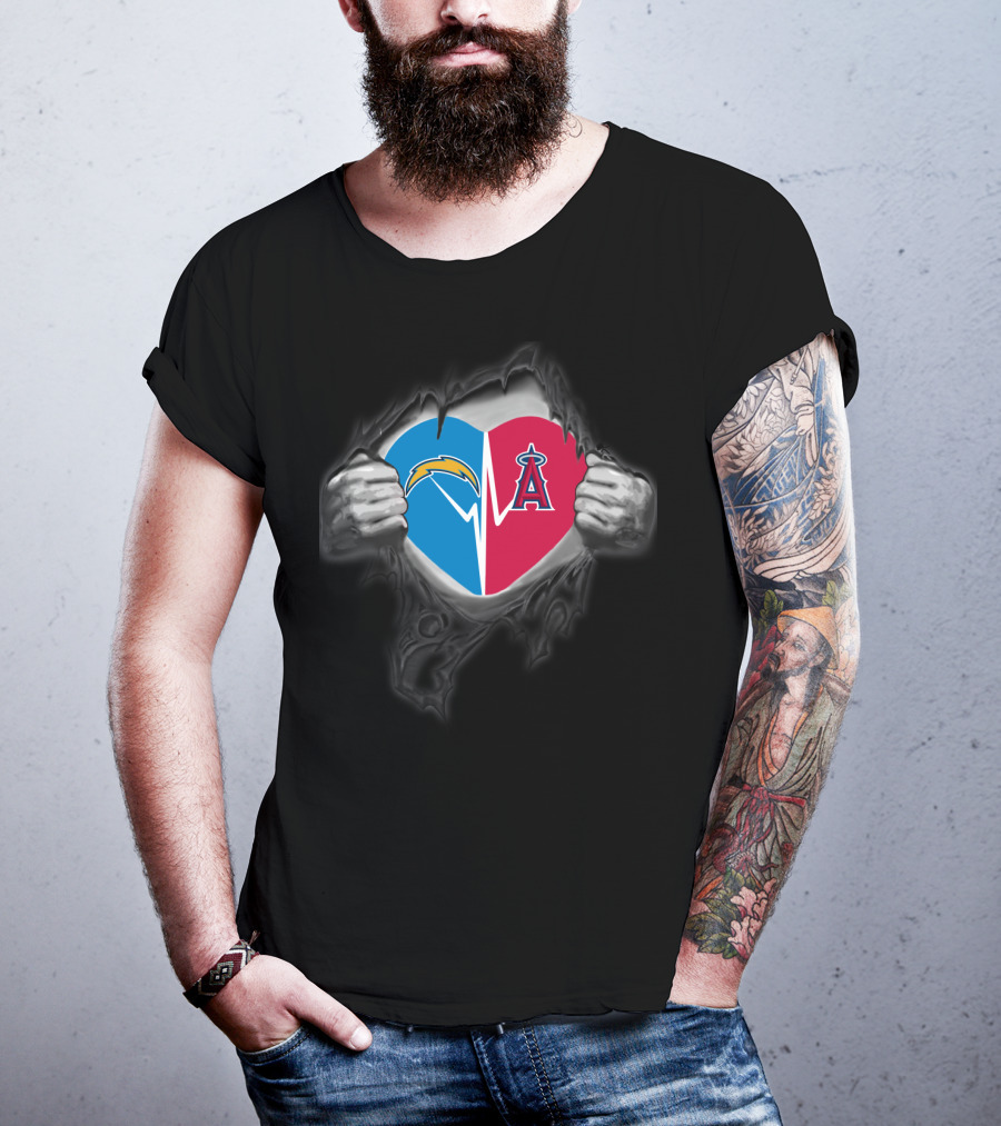 Chargers Los Angeles Angels Heartbeat Fan Love T-Shirt