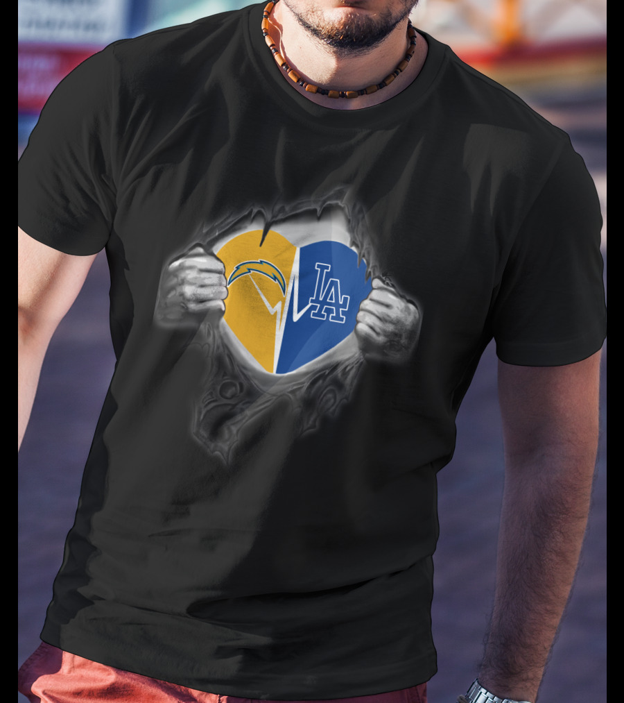 Chargers Los Angeles Dodgers Heart T-Shirt