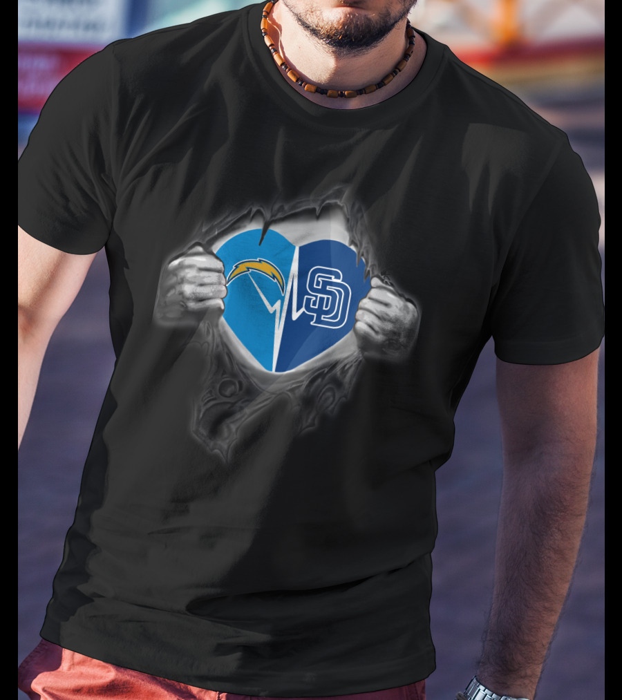 Chargers San Diego Padres Heartbeat Passion T-Shirt