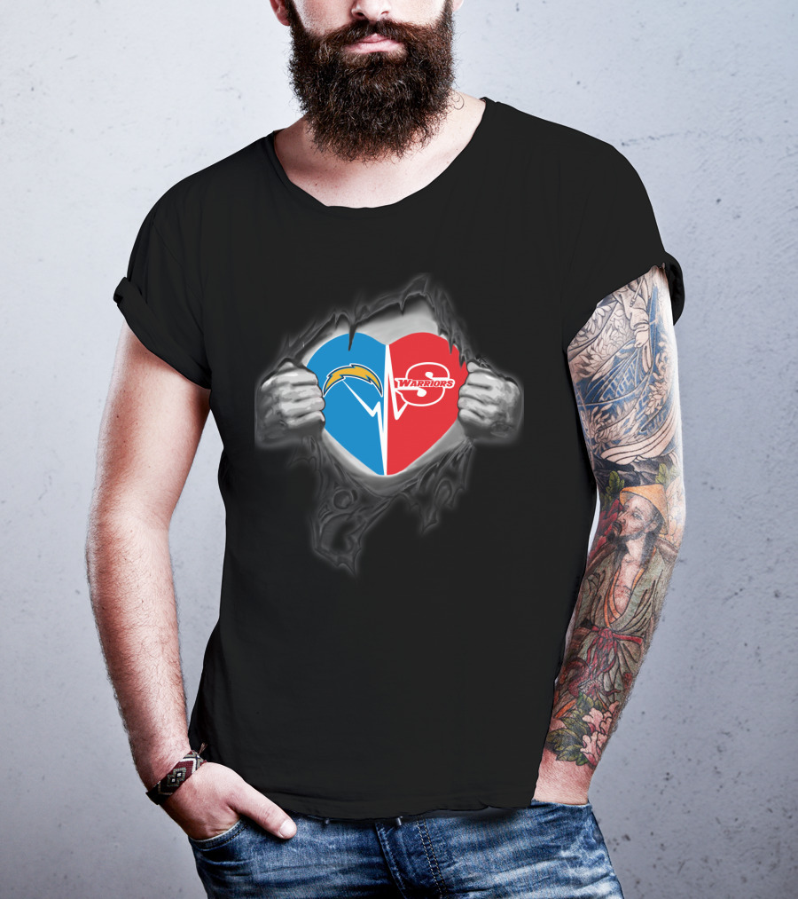 Chargers Stanislaus Warriors Heart T-Shirt