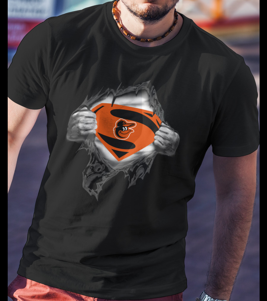 Baltimore Orioles Superman Logo Mashup T-Shirt