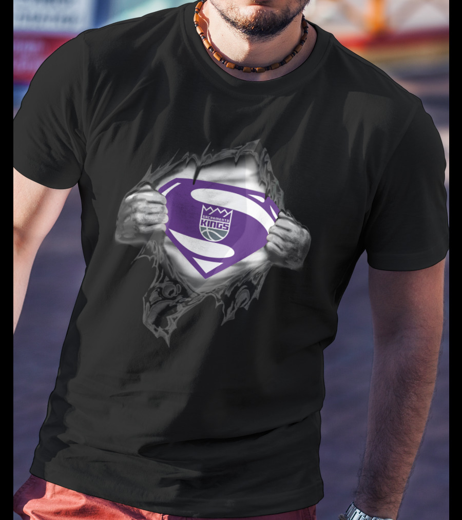 Superman Sacramento Kings Logo Transformation T-Shirt