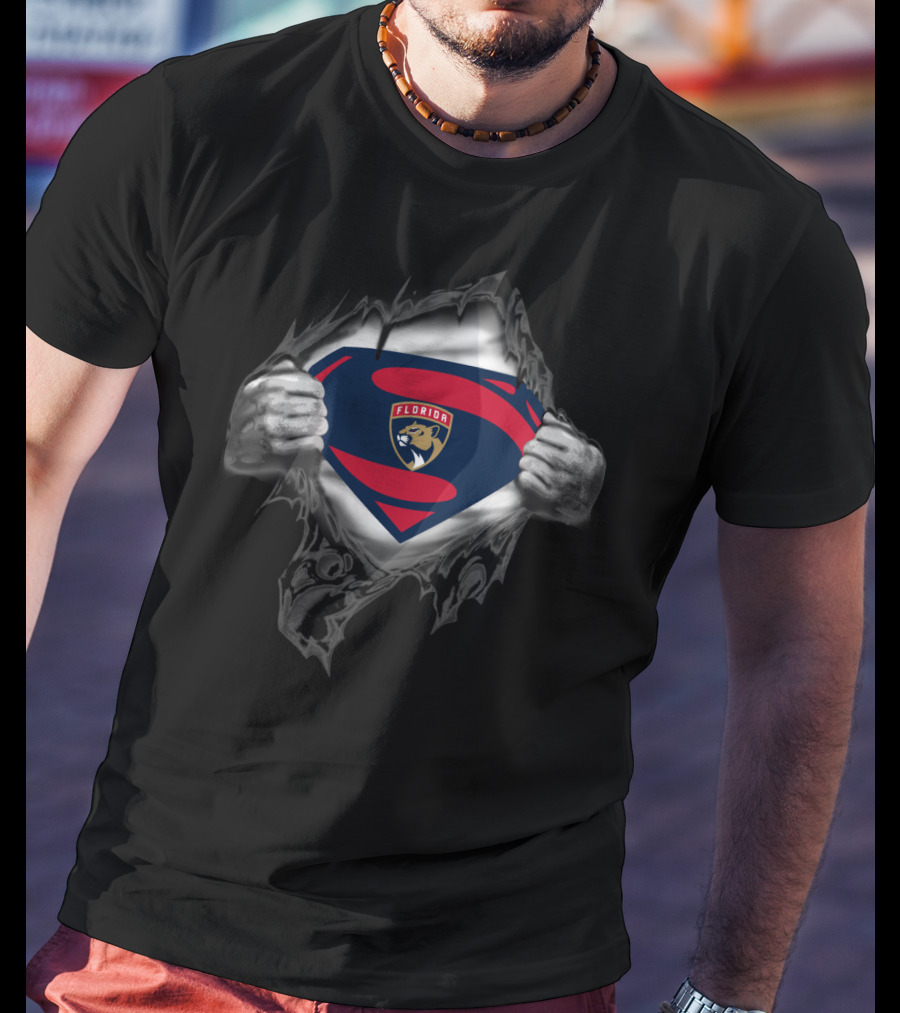 Superman Style Florida Panthers T-Shirt
