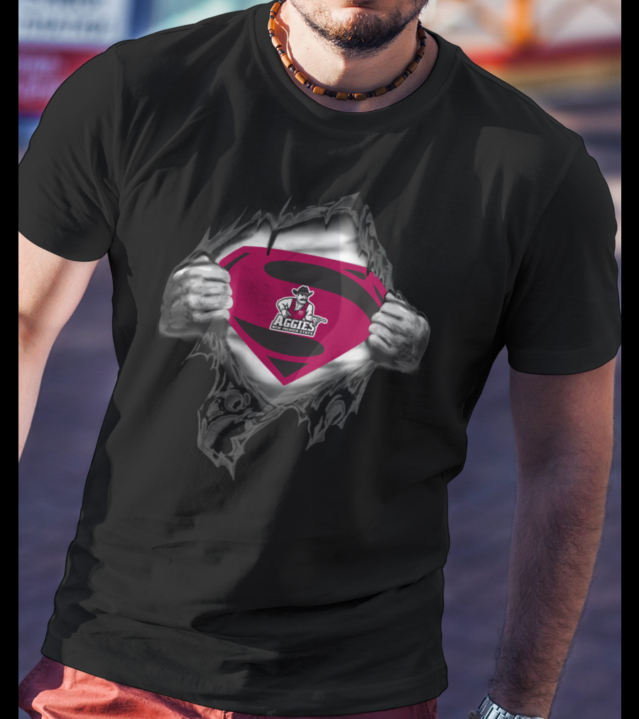Superman Logo Style With New Mexico State Aggies T-Shirt