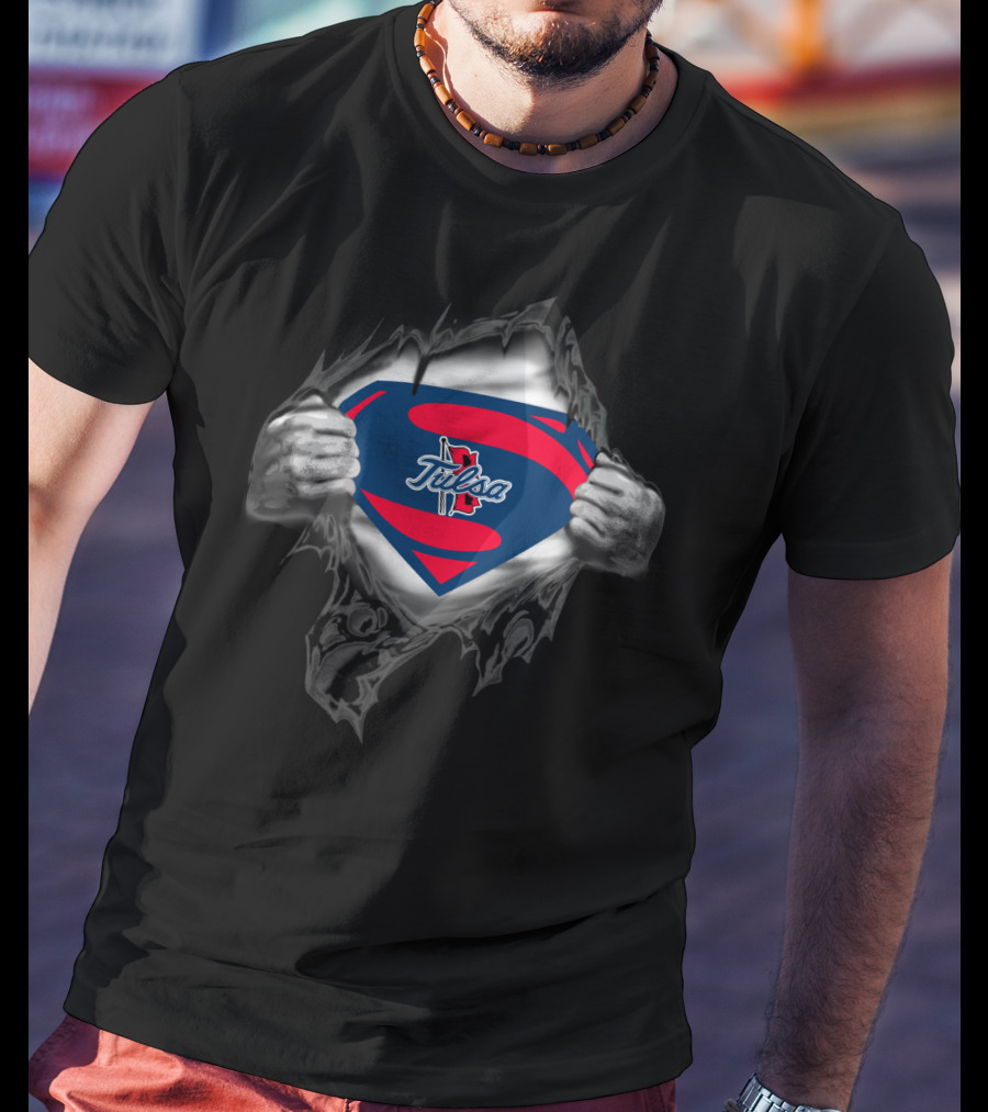 Tulsa Golden Hurricane Superman Logo Fan T-Shirt