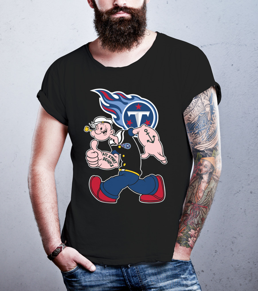 My Story Begins Tennessee Titans Popeye Football T-Shirt