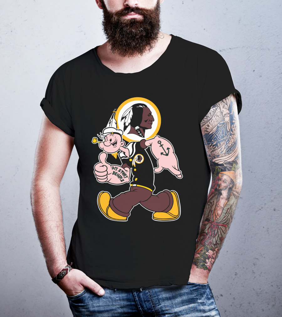Popeye My Story Begins Washington Redskins Football T-Shirt