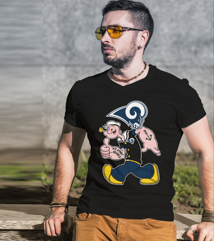 Popeye Thumbs Up Los Angeles Rams My Story Begins T-Shirt