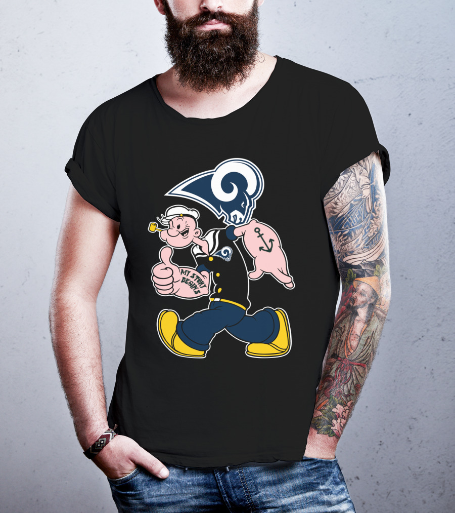 Popeye Thumbs Up Los Angeles Rams My Story Begins T-Shirt