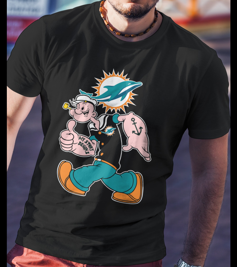 Miami Dolphins Popeye My Story Begins T-Shirt