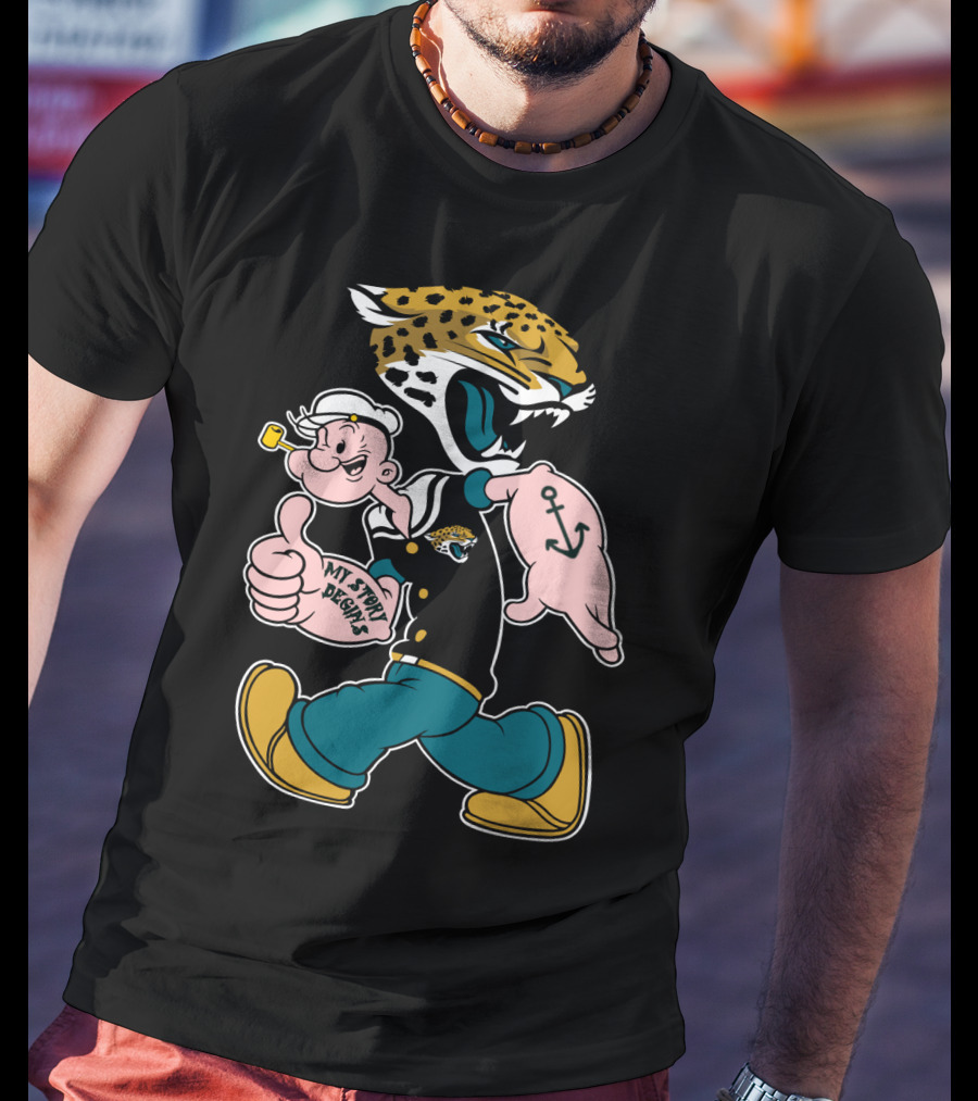 My Story Designs Jacksonville Jaguars Popeye Anchor T-Shirt