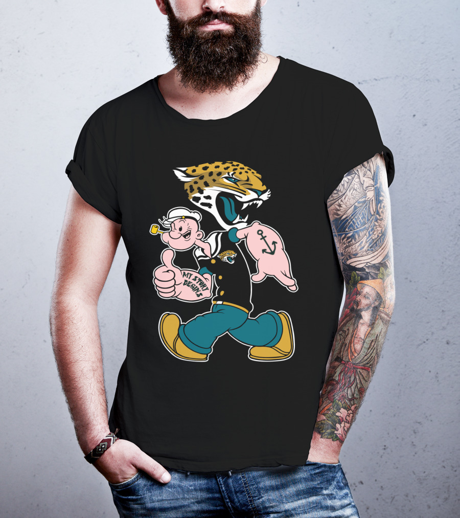 My Story Designs Jacksonville Jaguars Popeye Anchor T-Shirt