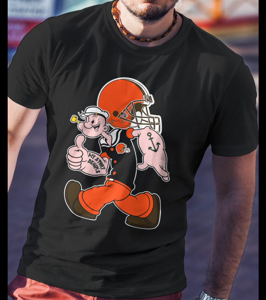 Popeye Cleveland Browns Cartoon Character T-Shirt